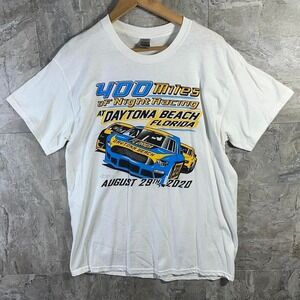 2020 Daytona Beach Florida NASCAR white t-shirt Men's Large  #racing #nascar